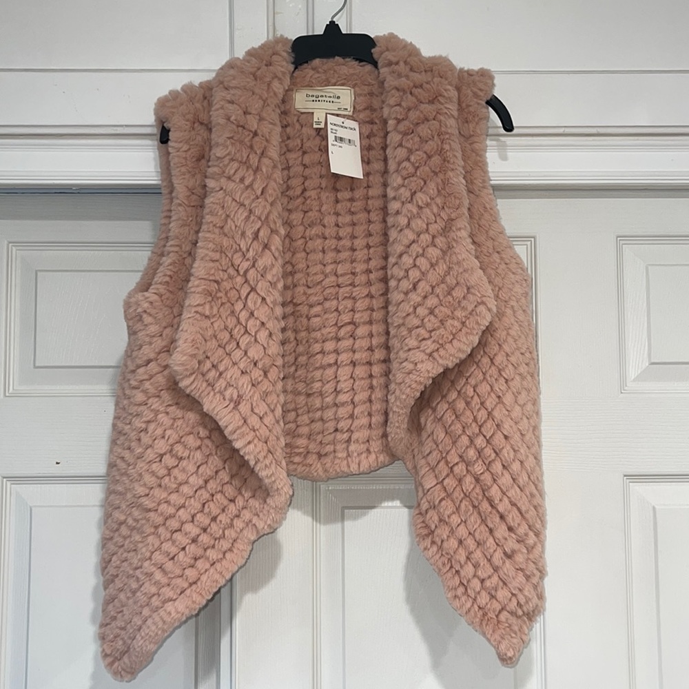Soft Pink Shawl Vest
